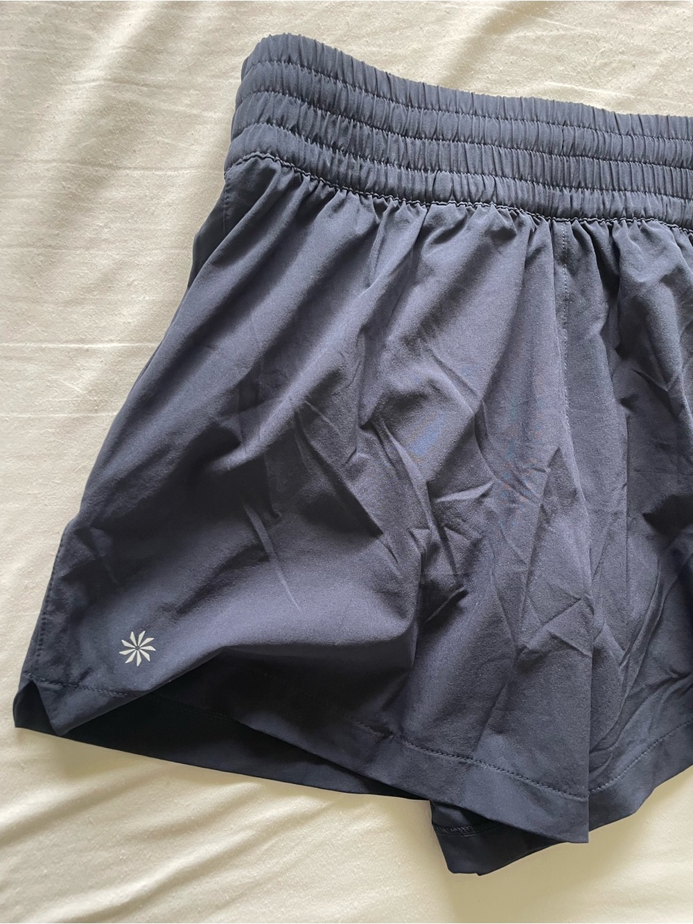 Athleta Navy Wide-Waistband Athletic Shorts - Picture 6 of 6